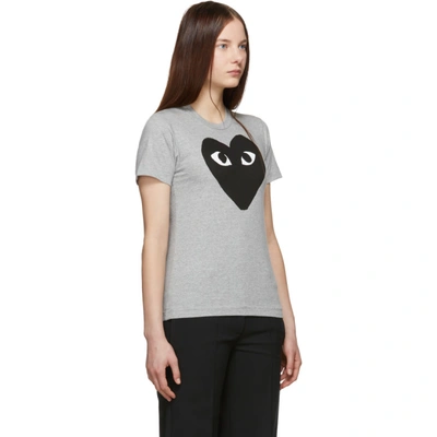 Shop Comme Des Garçons Play Comme Des Garcons Play Grey And Black Big Heart T-shirt