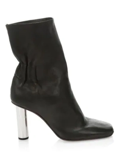 Shop Proenza Schouler Mirror Heel Leather Mid-calf Boots In Black