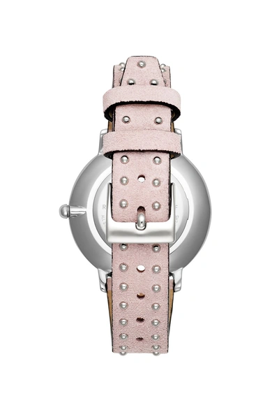 Shop Rebecca Minkoff Major Silver Tone Blush Stud Strap Watch, 35mm