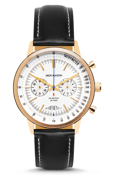 Shop Jack Mason Racing Chronograph Watch, 40mm In White/ Black