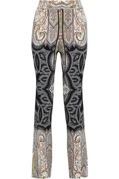 Shop Etro Woman Printed Ponte Straight-leg Pants Off-white