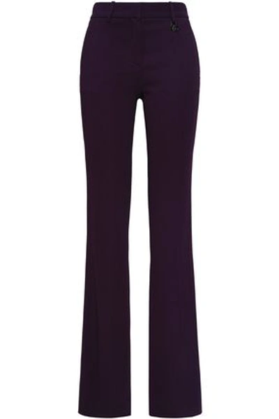 Shop Roberto Cavalli Woman Crepe Bootcut Pants Dark Purple