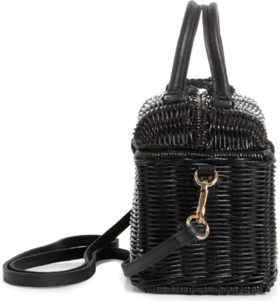 Shop Ulla Johnson Woven Rattan Top Handle Bag - Black In Noir