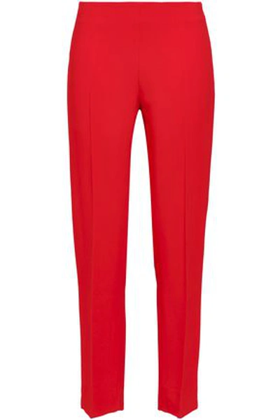 Shop Antonio Berardi Crepe Slim-leg Pants In Red