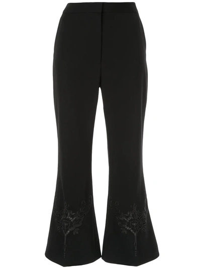 Shop Stella Mccartney Alissa Embroidered Trousers - Black