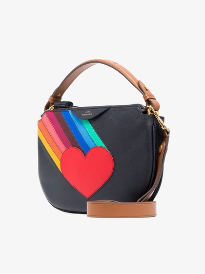 Shop Anya Hindmarch Multicoloured Soft Stack Heart Leather Cross Body Bag In Blue