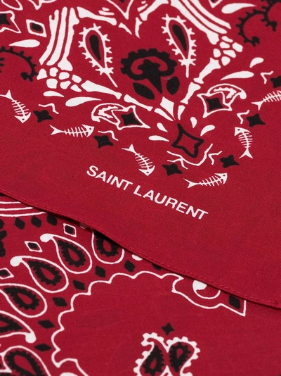 Shop Saint Laurent Red Paisley-print Cotton Necktie In 6478 Red