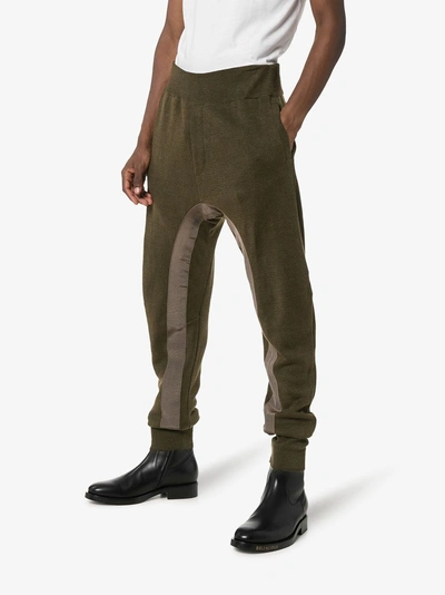 Shop Haider Ackermann Drop Crotch Linen Sweatpants In Green