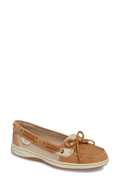 Shop Sperry 'angelfish' Boat Shoe In Linen Metallic Leather