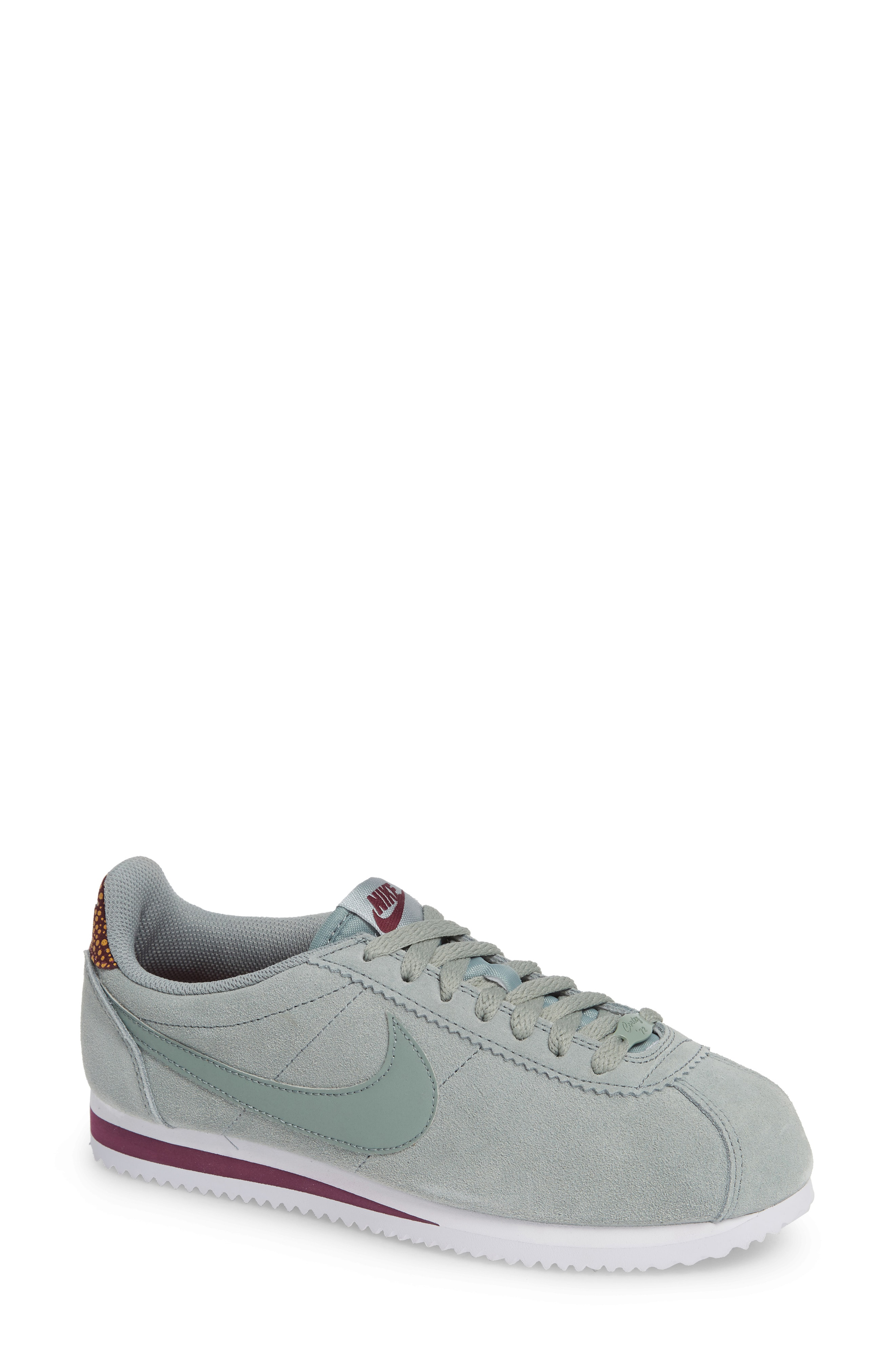 Nike Classic Cortez Premium Sneaker In Mica Green/ Bordeaux | ModeSens