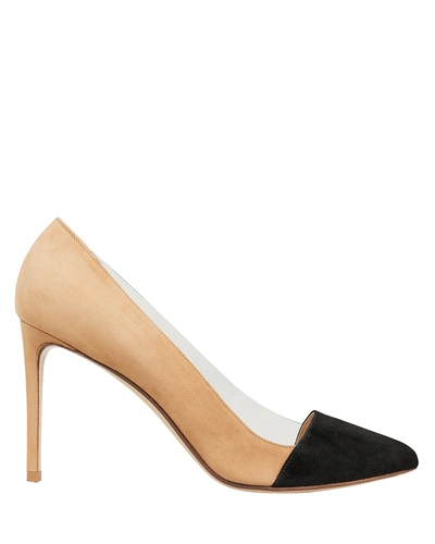 Shop Francesco Russo Bicolored Suede Pumps