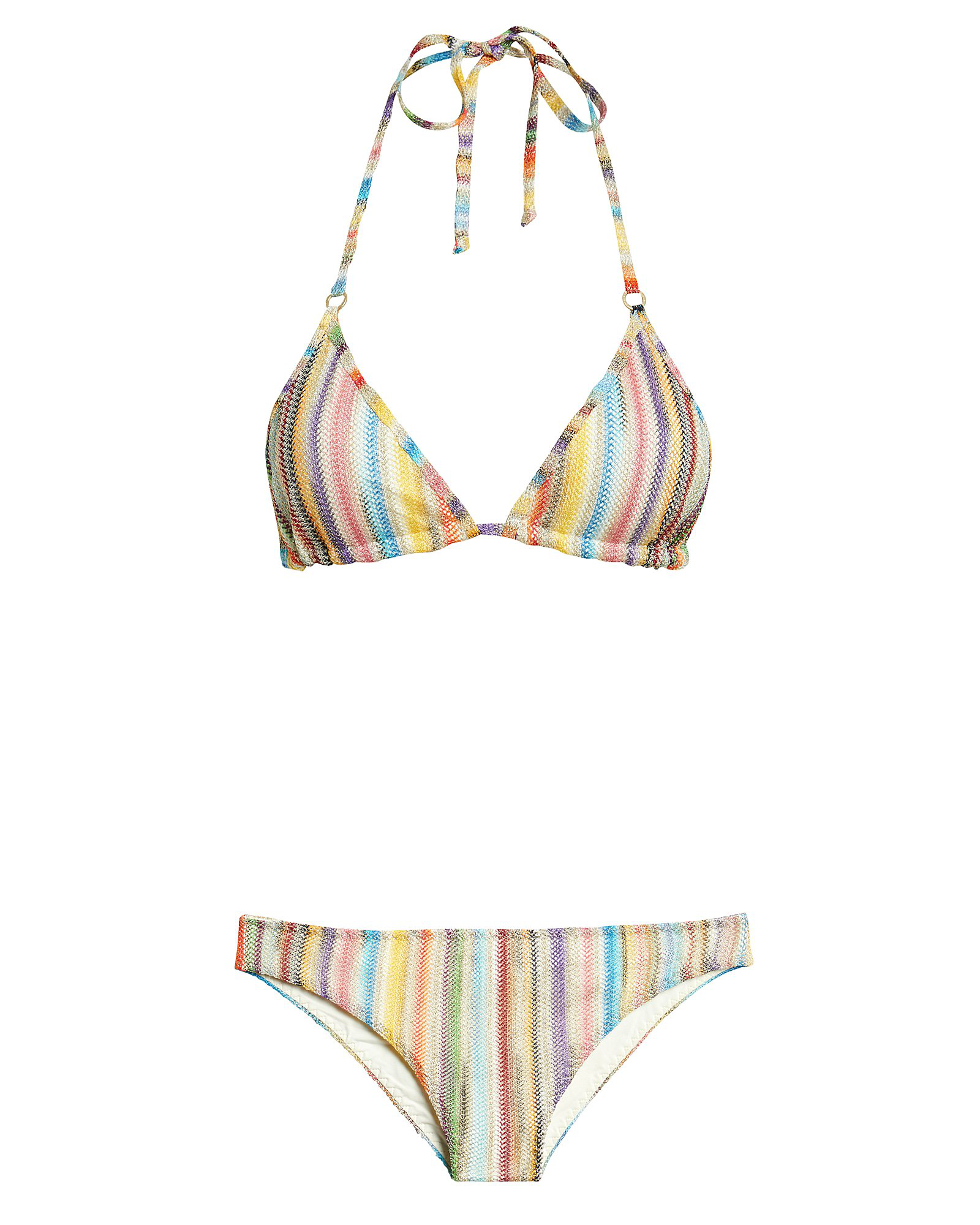 rainbow striped bikini top