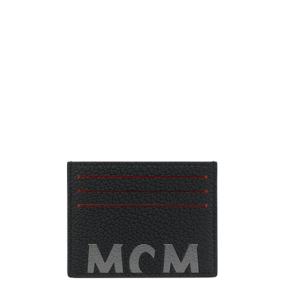 Shop Mcm Kartenetui Aus Leder Mit Logo-print In Bk