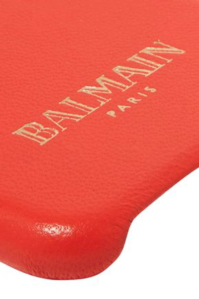 Shop Balmain Woman Leather Iphone 6 Case Tomato Red