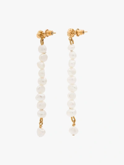 Shop Holly Ryan Gold-plated Meteor Pearl Drop Earrings In White