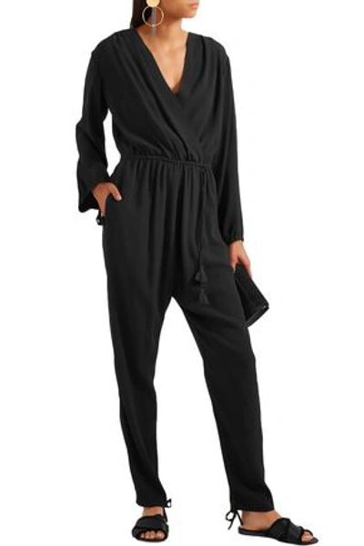 Shop Chloé Woman Tassel-trimmed Crepe Jumpsuit Black