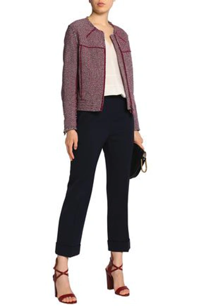 Shop Chloé Wool-blend Tweed Jacket In Magenta