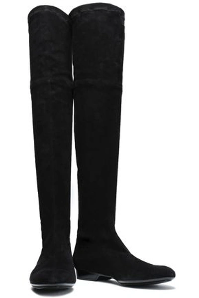 Shop Robert Clergerie Woman Fissaj Stretch-suede Over-the-knee Boots Black