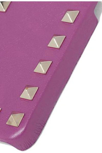 Shop Valentino Garavani Woman Studded Leather Iphone 5 Case Violet