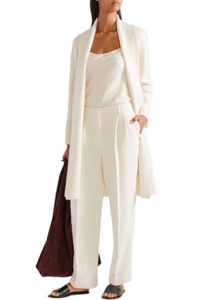 Shop The Row Woman Firth Silk-crepe Wide-leg Pants Ivory