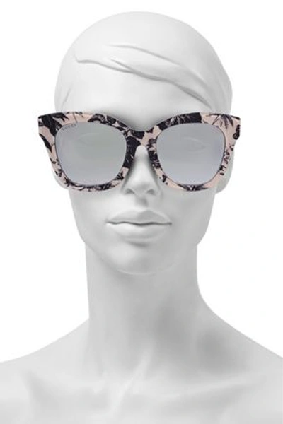 Shop Gucci Woman D-frame Printed Acetate Mirrored Sunglasses Off-white