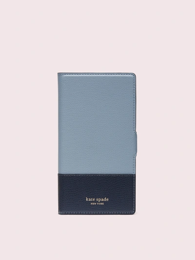 Shop Kate Spade Sylvia Iphone Xr Magnetic Wrap Folio Case In Horizon Blue Multi