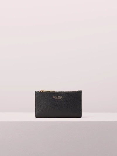 Shop Kate Spade Sylvia Small Slim Bifold Wallet In Black