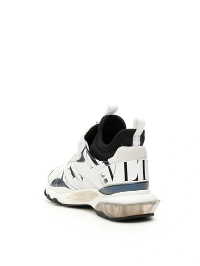 Shop Valentino Vltn Bounce Sneakers In Bianco Nero Grey|bianco