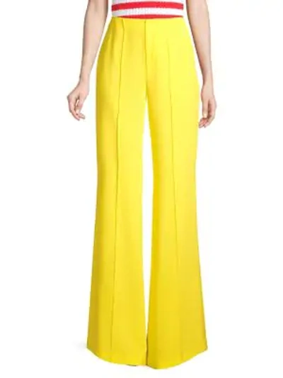 Shop Alice And Olivia Dylan High-waist Wide-leg Pants In Sun