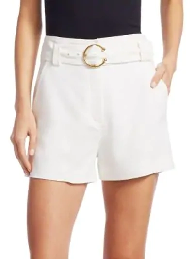 Shop A.l.c Clive Belted A-line Shorts In Eggshell