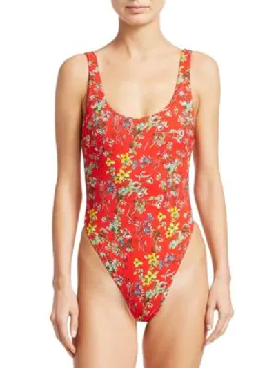 Shop Alice And Olivia Arona Floral Bodysuit In Freesia Blossom