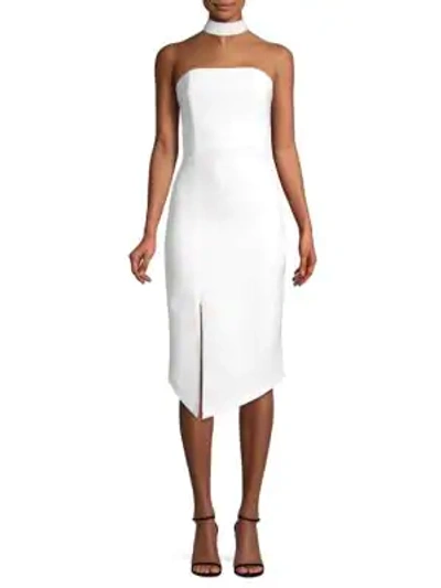 Shop Alice And Olivia Sia Strapless Choker Dress In Off White