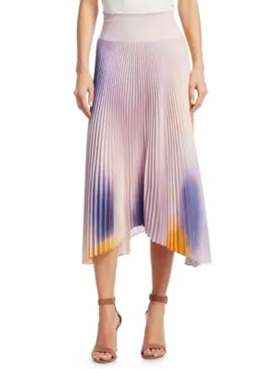Shop A.l.c Sonali Ombre Pleated Midi Skirt In Multi