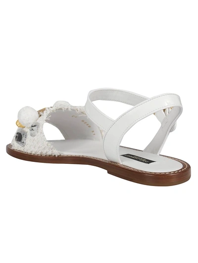 Shop Dolce & Gabbana Crystal-embellished Sandals In White