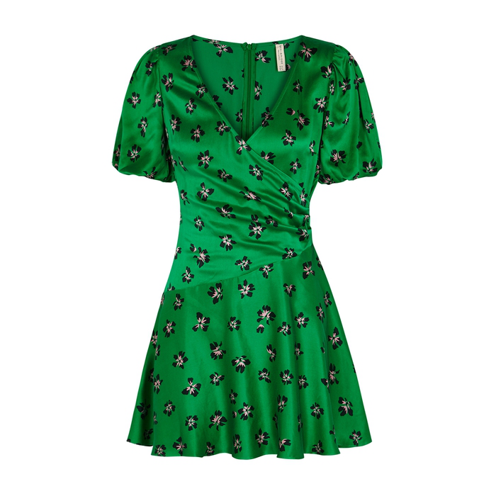 bec and bridge green silk dress