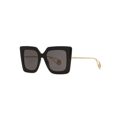 Shop Gucci Black Square-frame Oversized Sunglasses