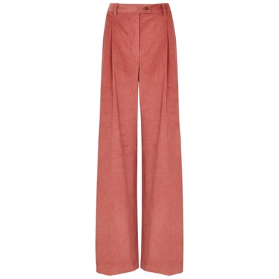 Shop Acne Studios Rose Wide-leg Stretch-corduroy Trousers In Pink