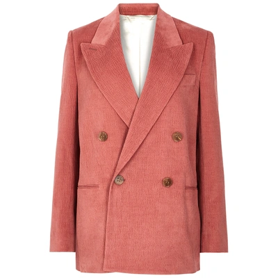 Shop Acne Studios Rose Double-breasted Cord Blazer In Pink
