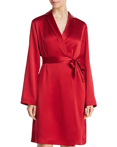 Shop La Perla Silk Short Robe In Red