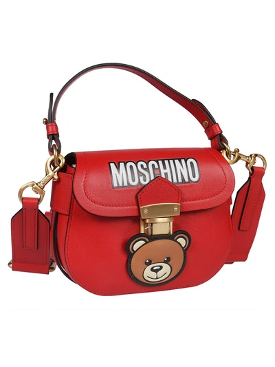 Shop Moschino Teddy Bear Shoulder Bag In Red