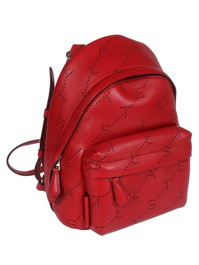 Shop Stella Mccartney Perforated Logo Mini Backpack In Basic