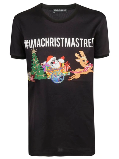 Shop Dolce & Gabbana #imachristmastree T-shirt In Nero