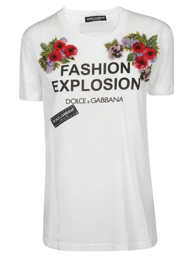 Shop Dolce & Gabbana Explosion Floral Print T-shirt In White