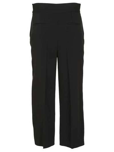 Shop Red Valentino Cropped Scallop Trousers In Black