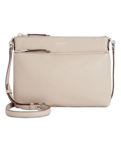 Shop Kate Spade New York Polly Crossbody In Warm Taupe/silver