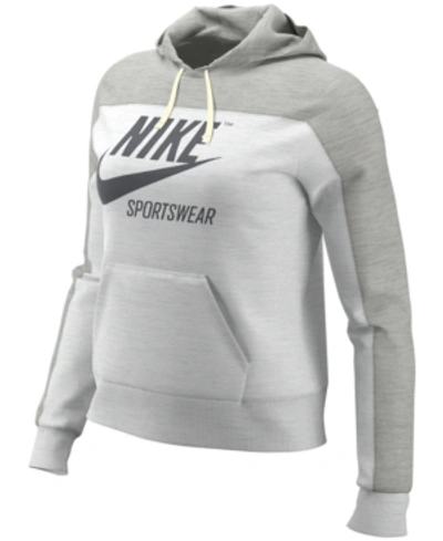 Shop Nike Sportswear Gym Vintage Colorblocked Hoodie In Grey Heather