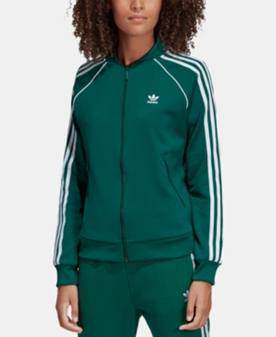 Adidas Originals Adicolor Three Stripe Track Jacket In Green - Green |  ModeSens