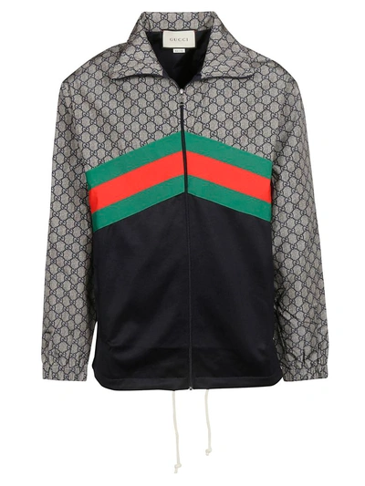 Shop Gucci 'muhammad' Hoodie In Ink Green Live Red