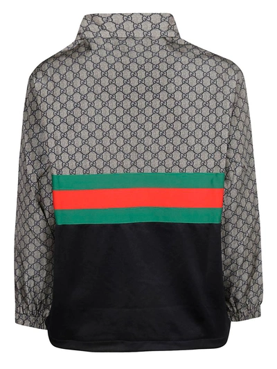 Shop Gucci 'muhammad' Hoodie In Ink Green Live Red