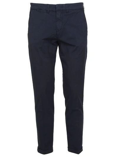 Shop Fay Turn Up Trousers In Blue